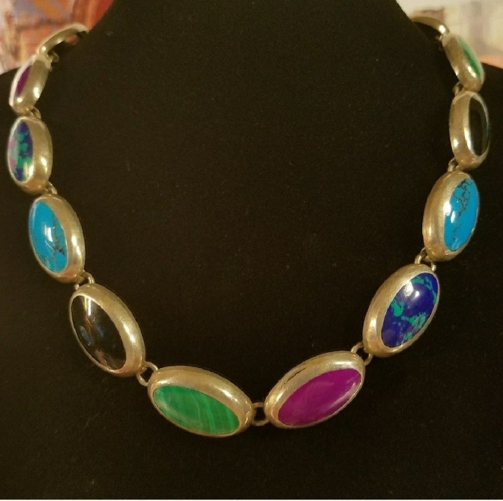 Vintage Multi Polished Gemstone Necklace